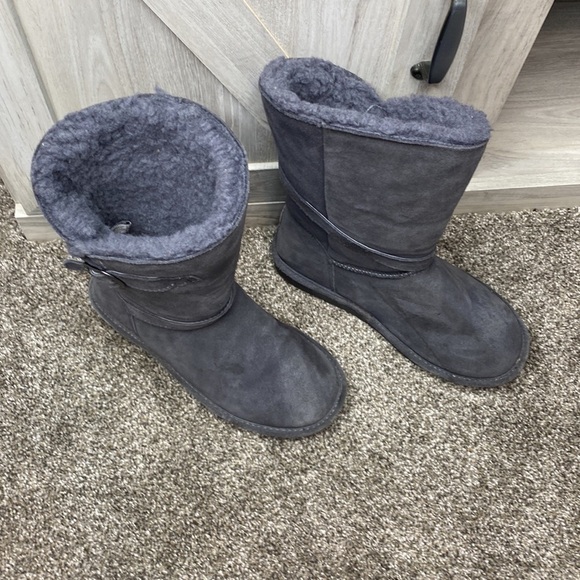 BEARPAW WOMENS TATUM LINED WINTER MID-CALF BOOTS GRAY 9 - Picture 4 of 8